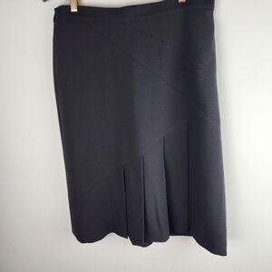 Foli Womens Tiered Panel Front Lined Black Skirt Size 10